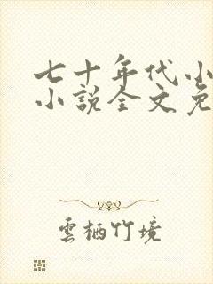 七十年代小娇娇小说全文免费阅读