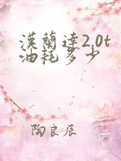 汉兰达2.0t油耗多少