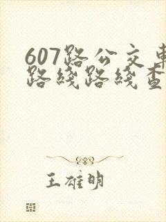 607路公交车路线路线查询时间