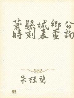萧县城乡公交车时刻表查询
