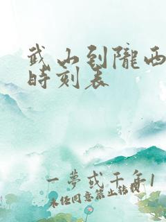 武山到陇西班车时刻表