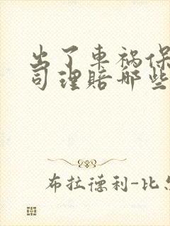 出了车祸保险公司理赔哪些费用