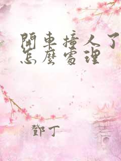 开车撞人了全责怎么处理