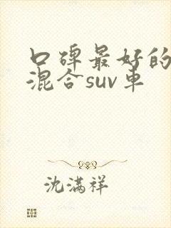 口碑最好的油电混合suv车