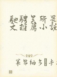 驰骋吴所畏同人文推荐小说