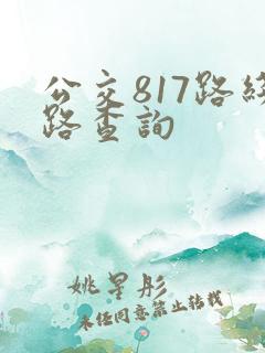 公交817路线路查询