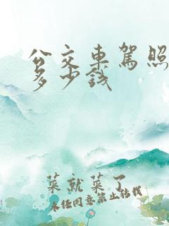 公交车驾照需要多少钱 公交车驾照需要多少钱
