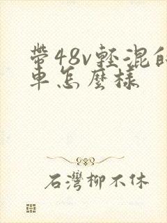 带48v轻混的车怎么样