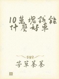 10万块钱能买什么好车