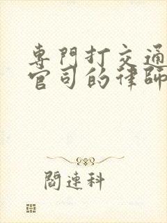 专门打交通事故官司的律师