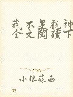 我不是戏神免费全文阅读下载