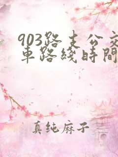 903路支公交车路线时间表