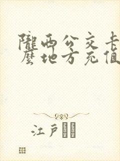 陇西公交卡在什么地方充值 陇西公交卡在什么地方充值