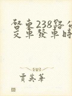 启东238路公交车发车时间表