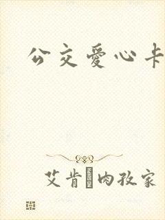 公交爱心卡年检