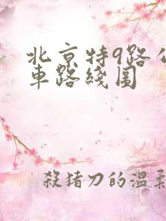 北京特9路公交车路线图
