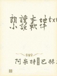 朗读本地txt小说软件