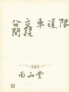 公交车道限行时间段
