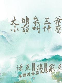 大明朱三爷原著小说叫什么