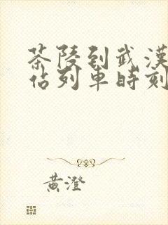 茶陵到武汉火车站列车时刻表