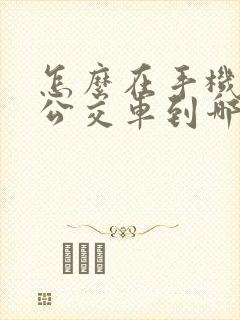 怎么在手机上查公交车到哪了