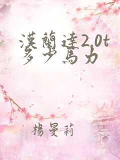 汉兰达2.0t多少马力