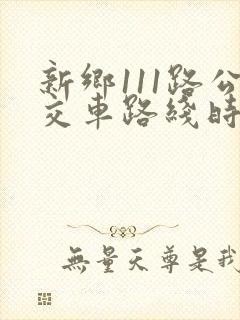 新乡111路公交车路线时间表