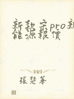 新款宋pro新能源报价