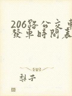 206路公交车发车时间表