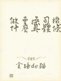 做曹操司机需要什么具体条件