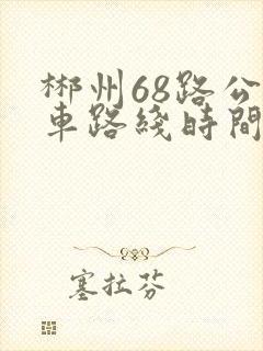 郴州68路公交车路线时间表