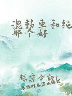 混动车和纯电车哪个好