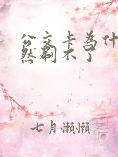 公交卡为什么突然刷不了