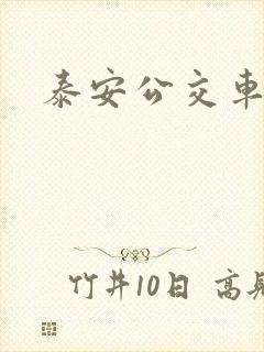 泰安公交车电话