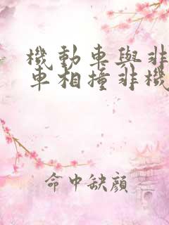 机动车与非机动车相撞非机动车全责