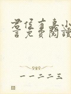 君侯有妻小说古言免费阅读无弹窗