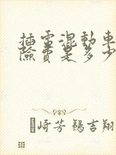 插电混动车的保险费是多少