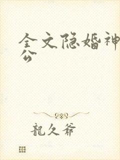 全文隐婚神秘老公