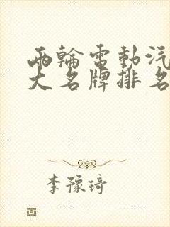 两轮电动汽车十大名牌排名及价格 两轮电动汽车十大名牌排名及价格