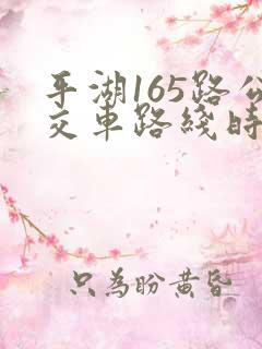 平湖165路公交车路线时刻表