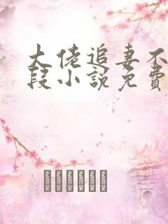 大佬追妻不择手段小说免费无弹窗
