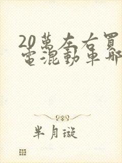 20万左右买油电混动车哪款好