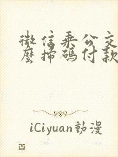微信乘公交车怎么扫码付款