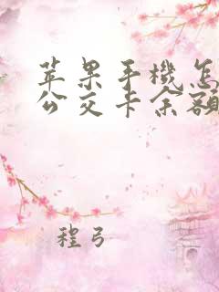 苹果手机怎么查公交卡余额查询