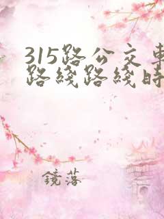 315路公交车路线路线时间 315路公交车路线路线时间