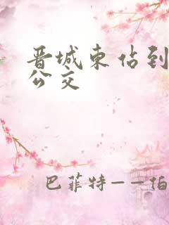 晋城东站到市区公交
