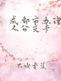 成都市办理老年人公交卡