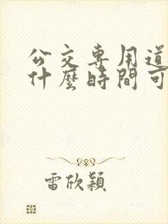 公交专用道一般什么时间可以走