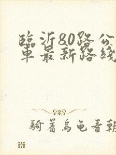 临沂80路公交车最新路线和时间
