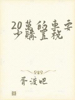 20万的车要多少购置税